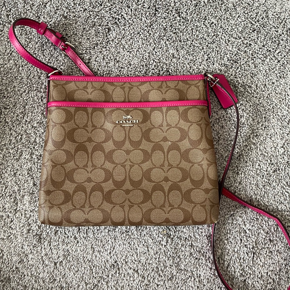 Coach Brown and Pink Crossbody Bag